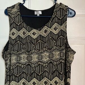 Olivia Matthews Black and Gold Geometric Top
